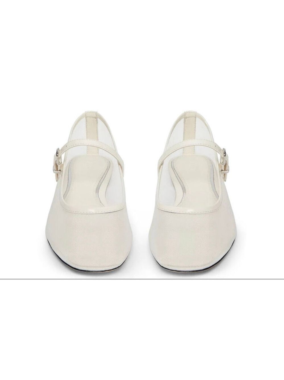 New PAIGE Josie Flats with Leather Trim Bone White 9 - Picture 2 of 9